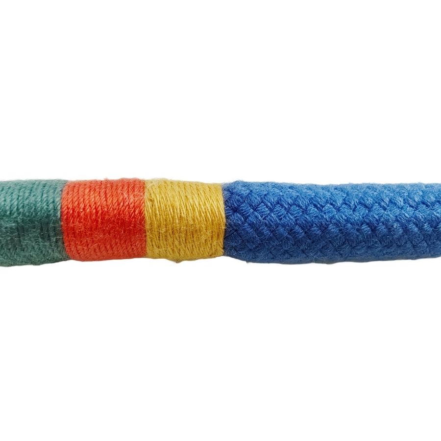 Gotoo collar con cuerda de cuero color azul, , large image number null