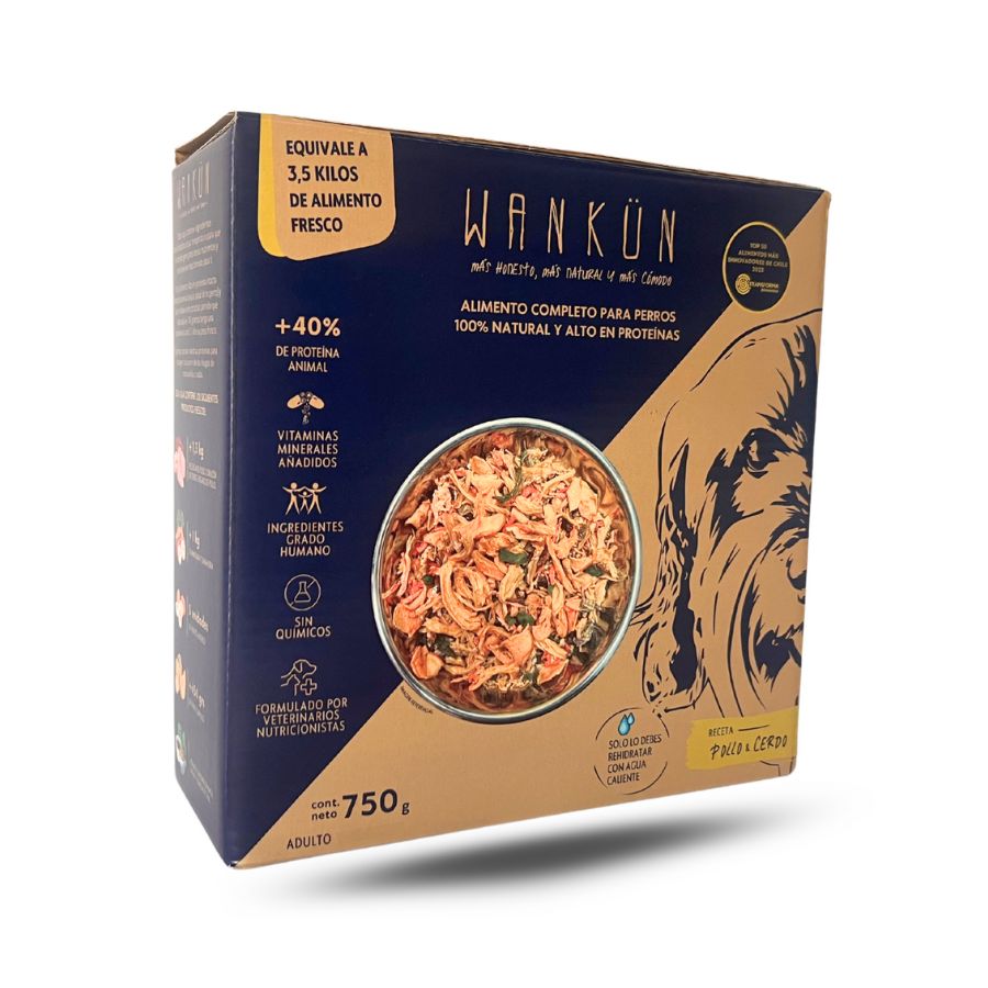 Wankun sabor pollo-cerdo alimento para perros 750GR