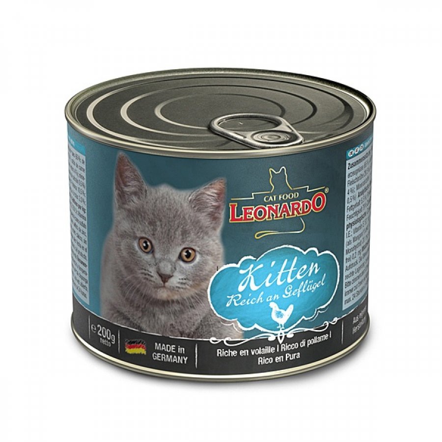 Leonardo lata quality selection kitten alimento húmedo para gatos 200GR, , large image number null
