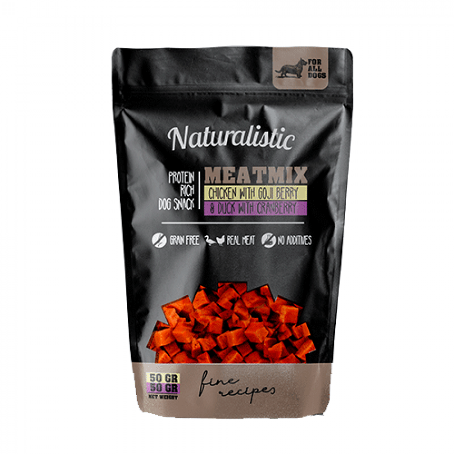 Naturalistic carnemix sabor pollo con goji berry & pato con cranberry snack para perros 100GR, , large image number null