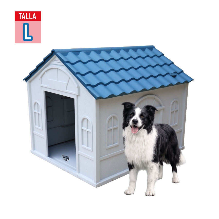 Casa Coolpets Techo Azul Tama&ntilde;o L, , large image number null