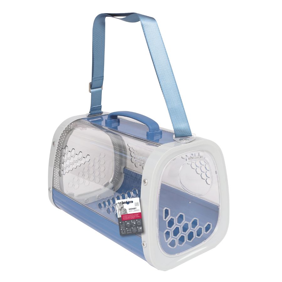 Bolso transportador transparente para mascotas - azul 54.4 x 38.1 x 59.1 cm