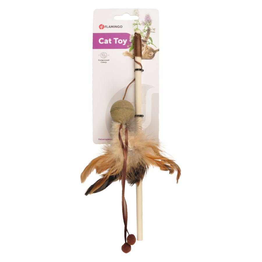 Flamingo Penken Caña con Plumas para gatos 27cm, , large image number null