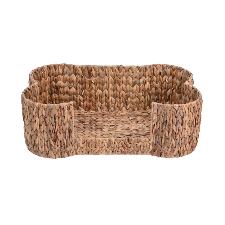 Leeby Cama Deluxe En Forma De Hueso De Mimbre Estilo Rattan Para Perros
