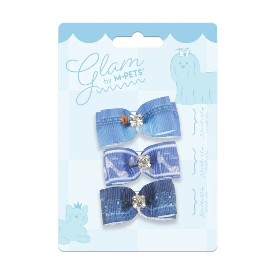 Mpets Set 3 lazos azules para cabello mascotas, , large image number null