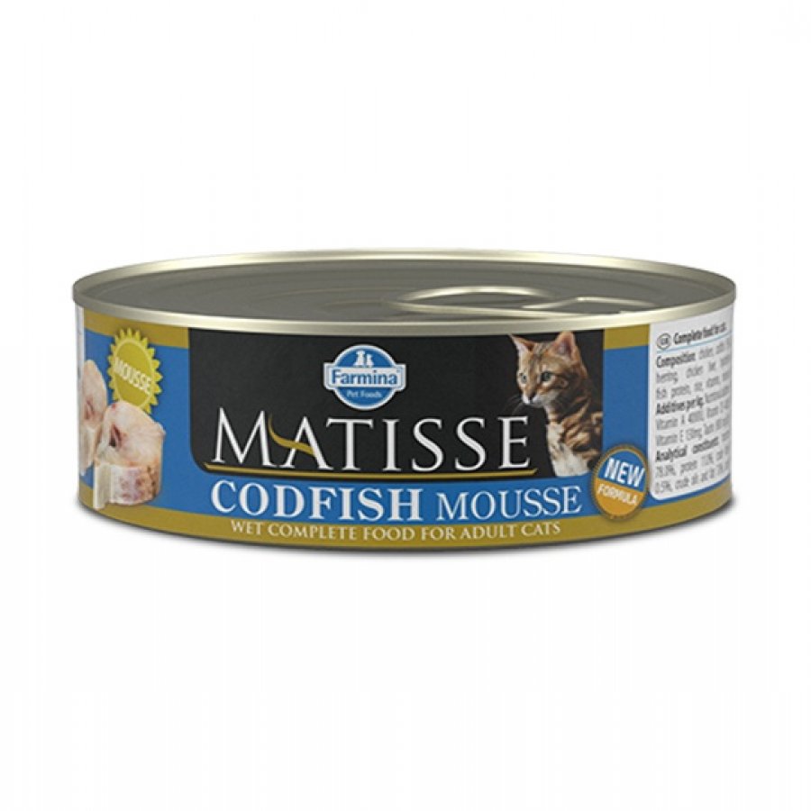 Matisse farmina felino codfish mousse alimento húmedo para gatos, , large image number null