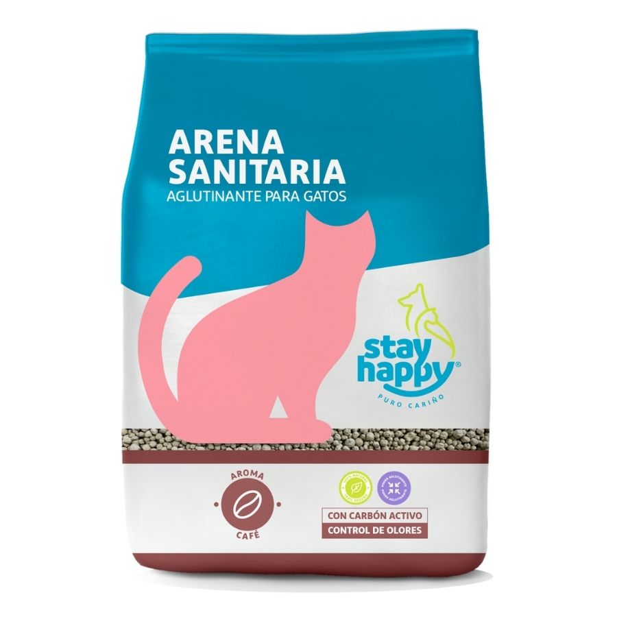 Arena sanitaria aglutinante café stay happy