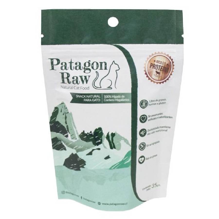 Patagon raw gato snack 100% higado de cordero 35GR, , large image number null