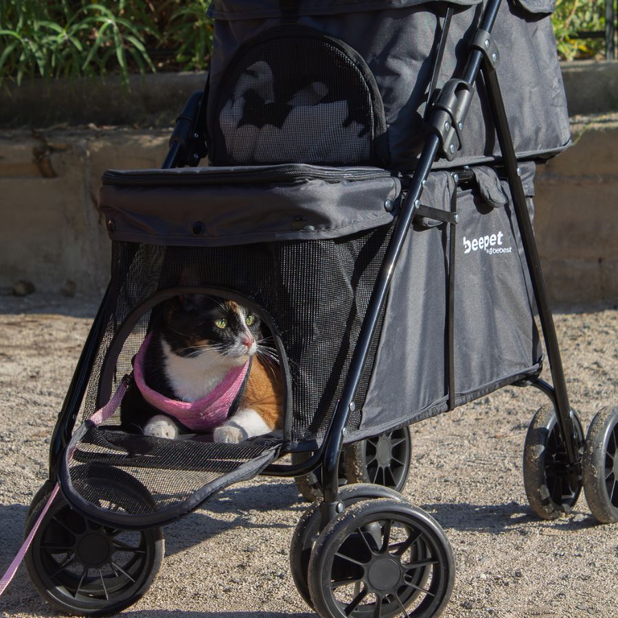 Bebesit coche para mascotas duopet doble gris, , large image number null