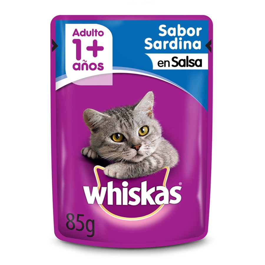 Pouch whiskas para gatos sabor sardina 85 GR, , large image number null