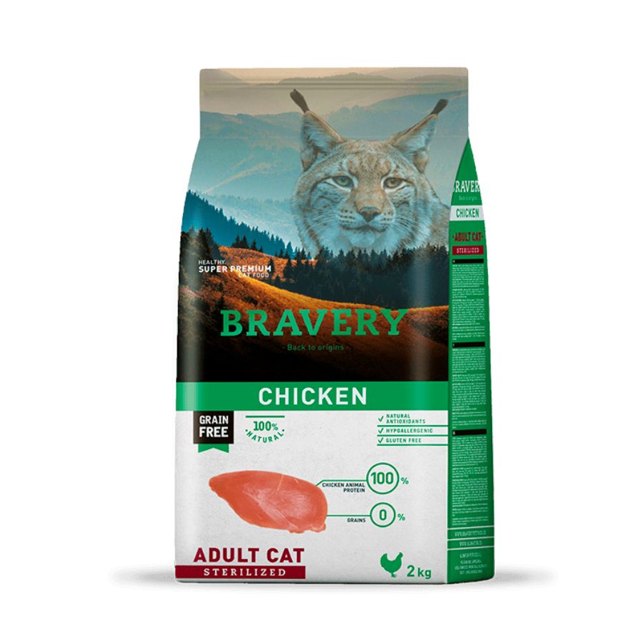 Bravery Cat Chicken Adult Sterilized alimento para gato