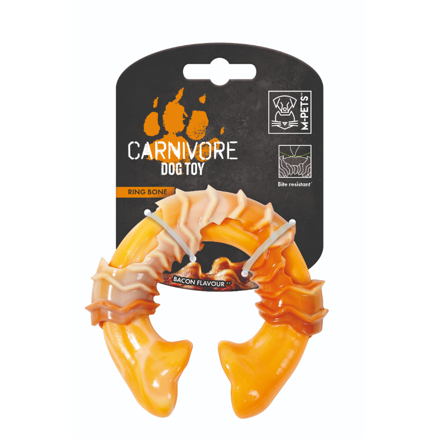 Carnivore dog toy ring bone - bacon scent