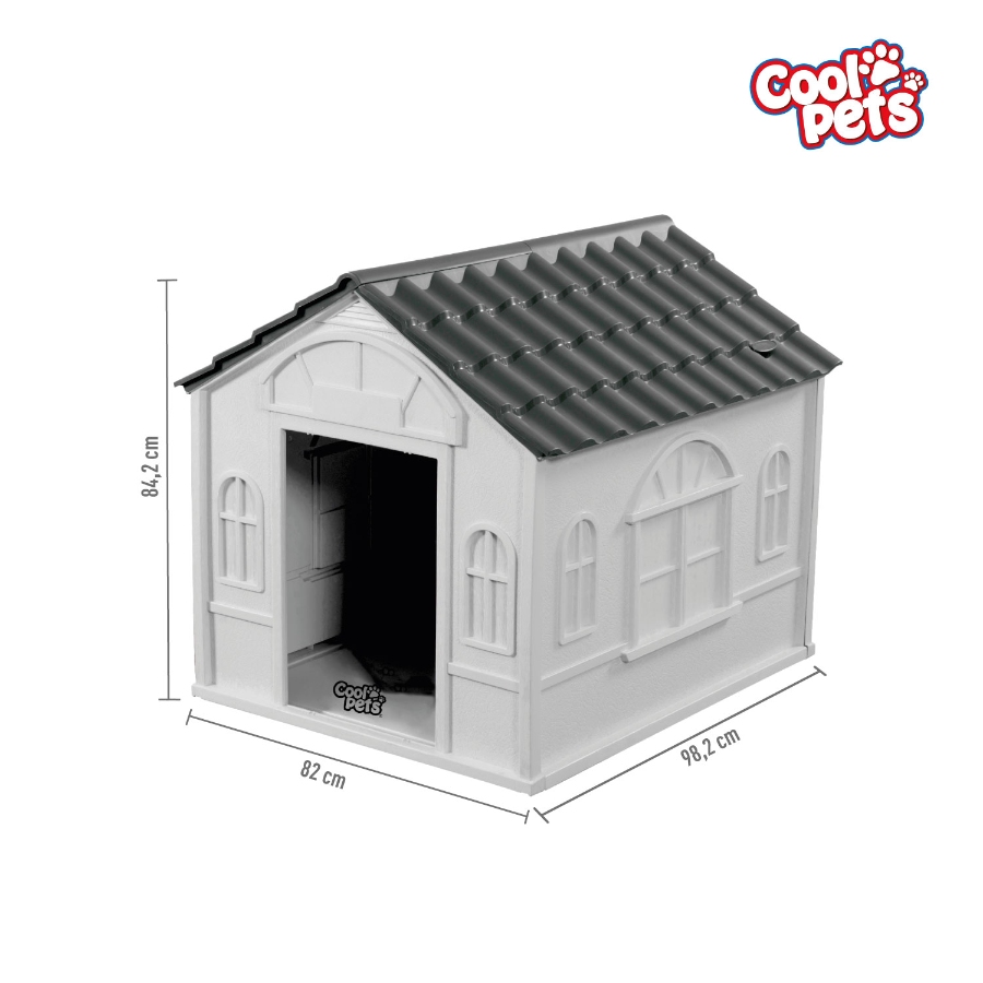 Casa Coolpets Techo Gris Tama&ntilde;o L, , large image number null