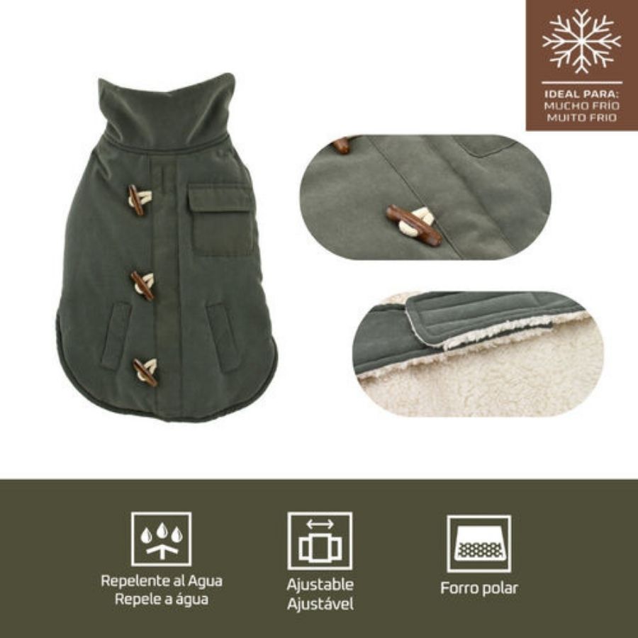 Outech abrigo trenca con borreguillo para perros, , large image number null