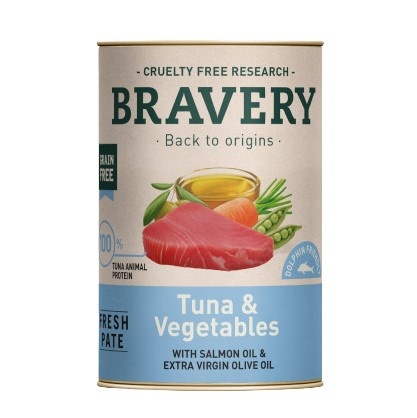 Bravery Atún Y Vegetales alimento húmedo para perros