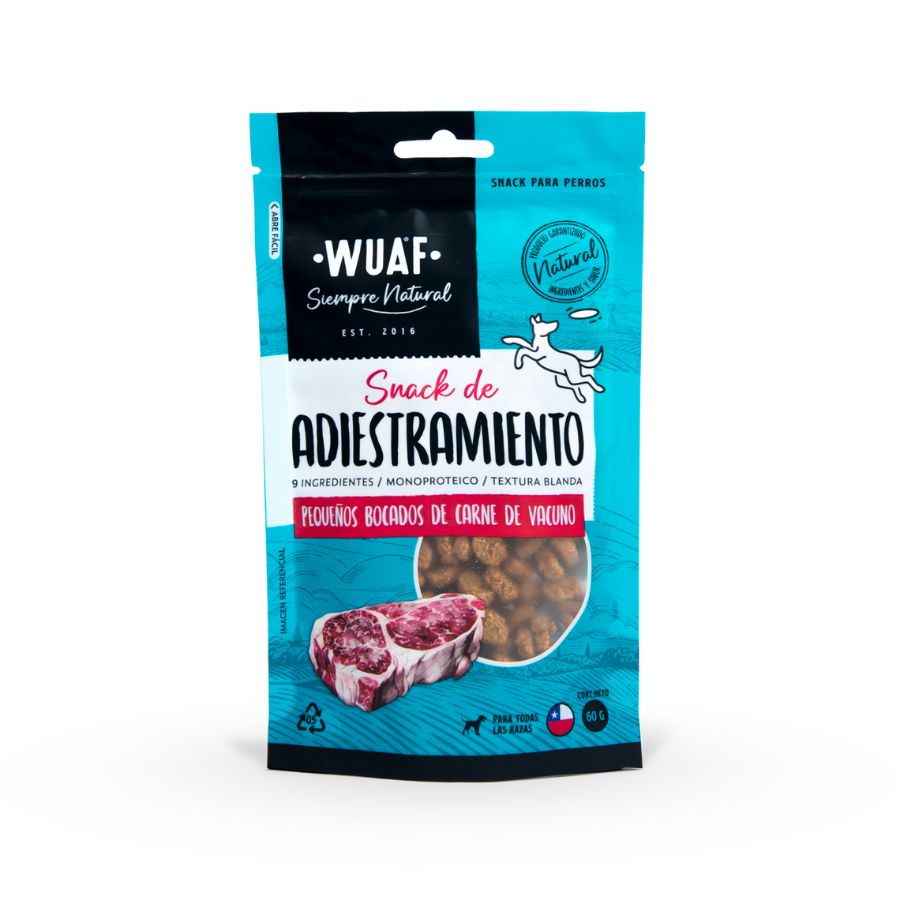 Wuaf snack de adiestramiento para perros sabor carne 60GR
