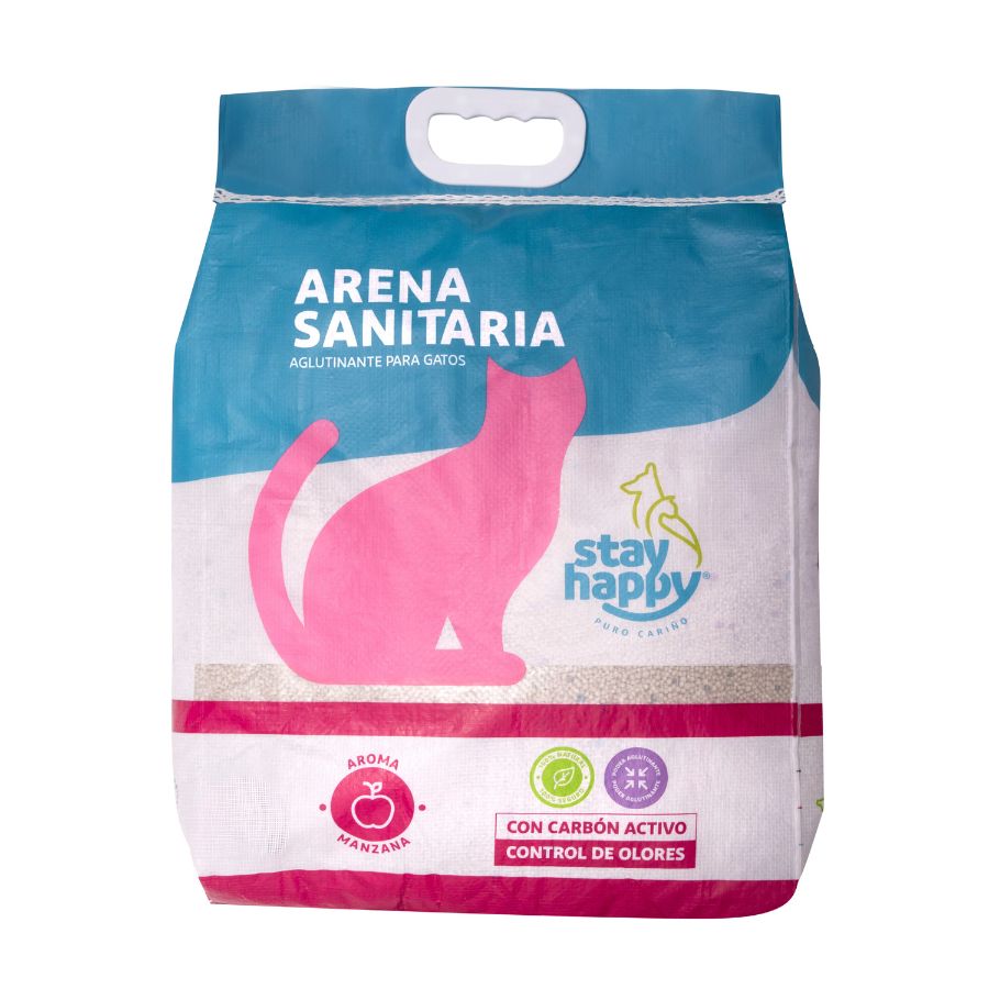 Arena sanitaria aglutinante manzana stay happy
