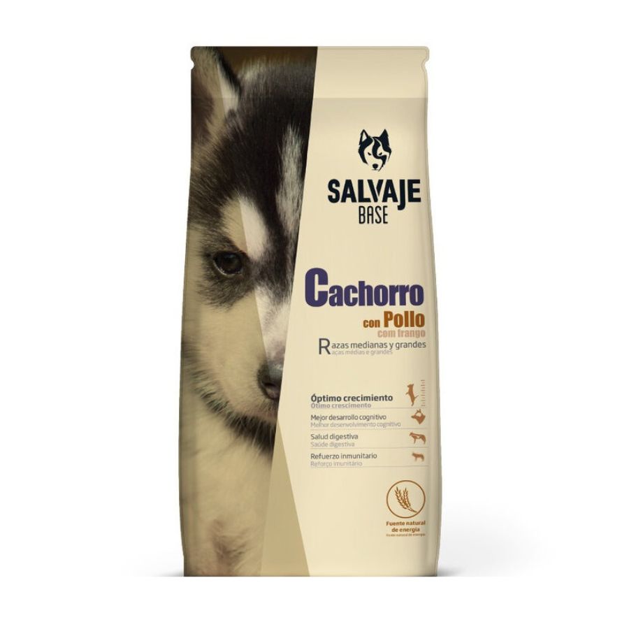 Salvaje cachorro con pollo 15 KG alimento para perro a $29.990