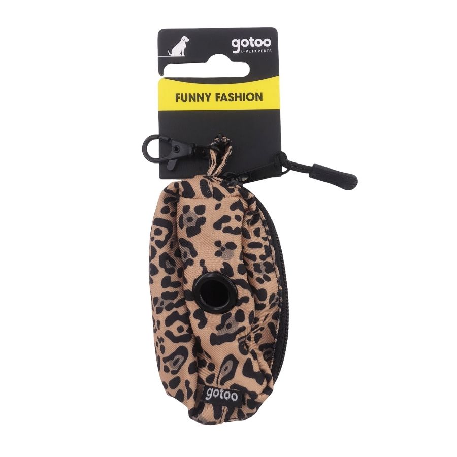 Porta bolsa de tela con estampado de leopardo, , large image number null