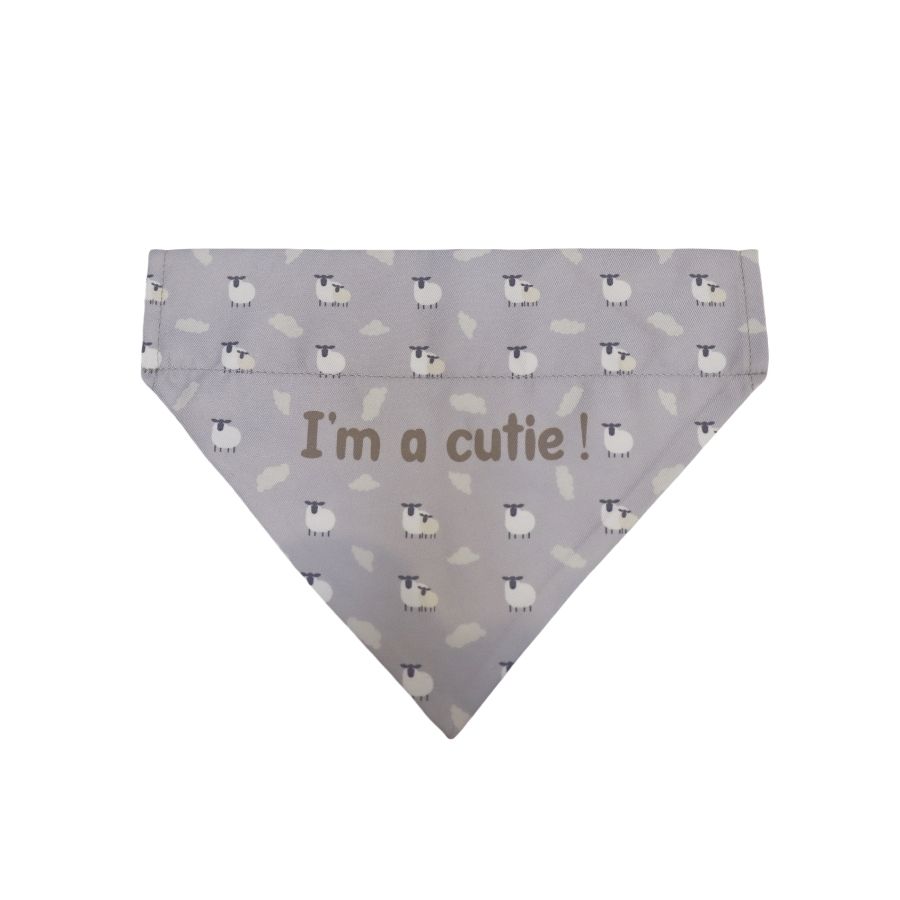 Bandana gris con estampado de ovejitas para cachorros, , large image number null