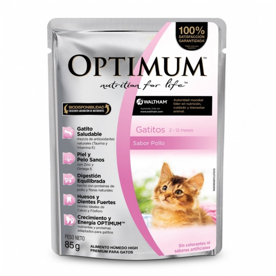 Optimum pouch gato kitten pollo 85GR, , large image number null