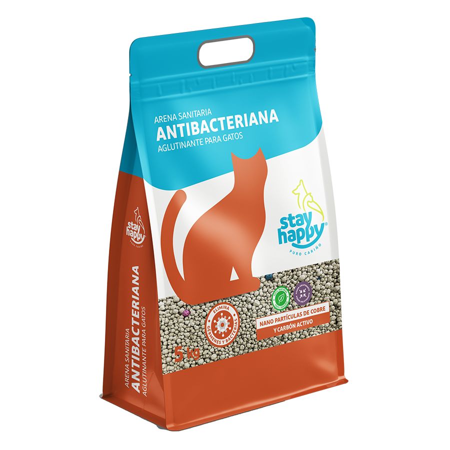 Arena sanitaria aglutinante antibacteriana particulas de cobre 5KG
