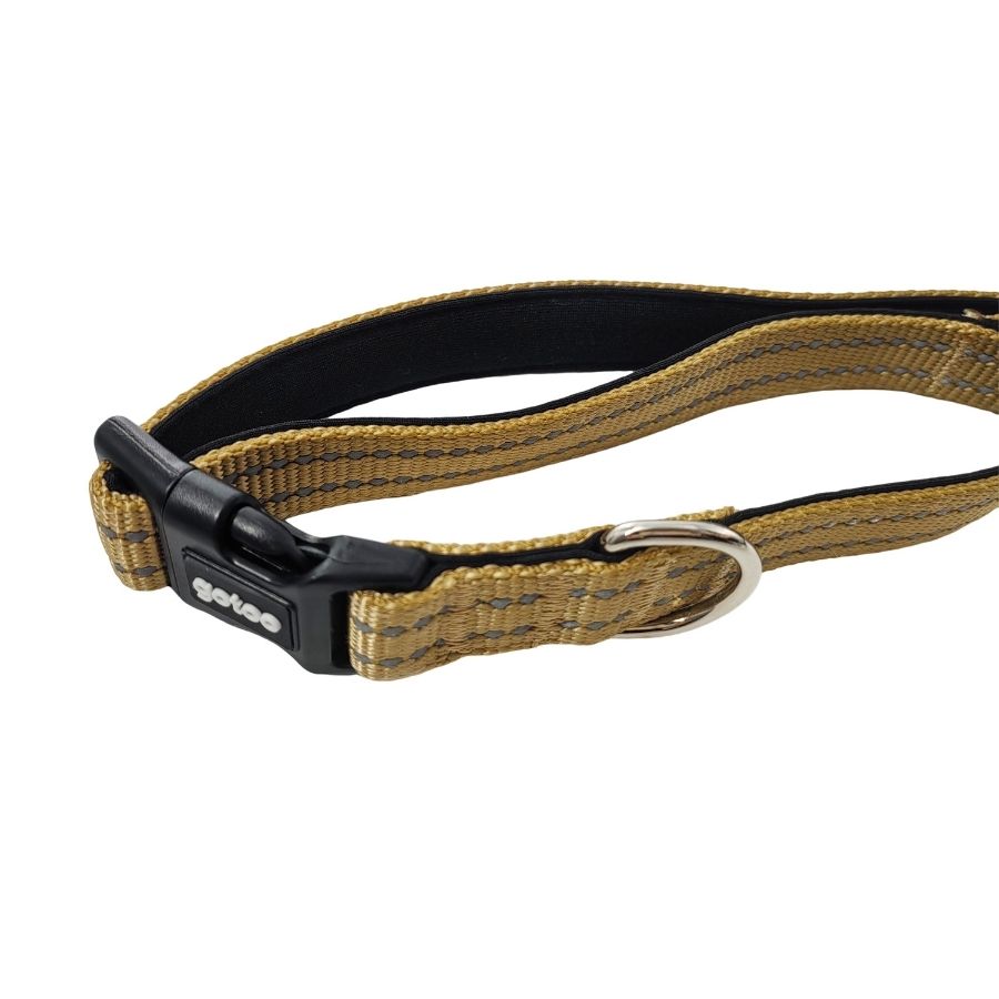 Collar beige reflectante con acolchado ajustable para perros, , large image number null