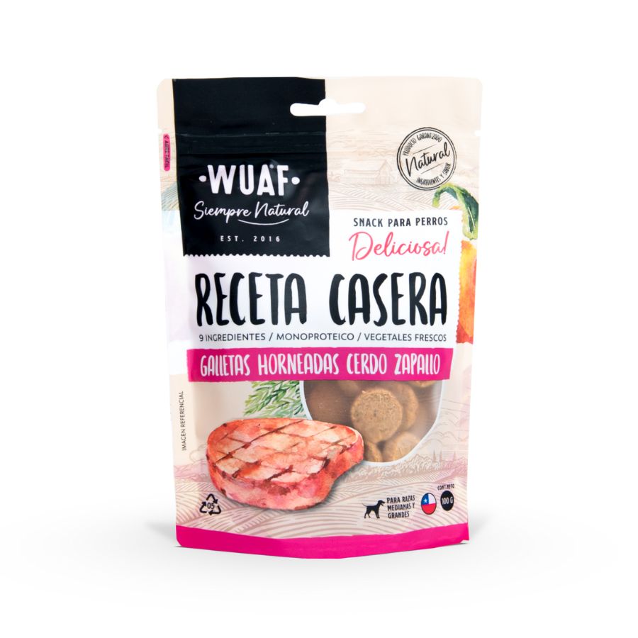 Wuaf snack para perros sabor cerdo zapallo 100 GR