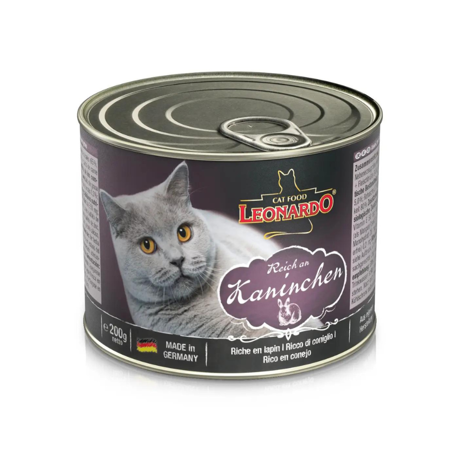 Leonardo lata quality selection conejo alimento húmedo para gatos 200g, , large image number null