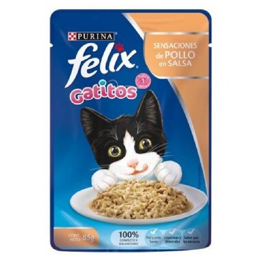 Felix Kitten Sensaciones Pollo En Salsa alimento húmedo para gatos, , large image number null