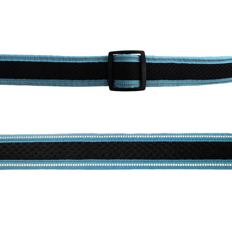 Collar negro y turquesa de malla para perros, , large image number null