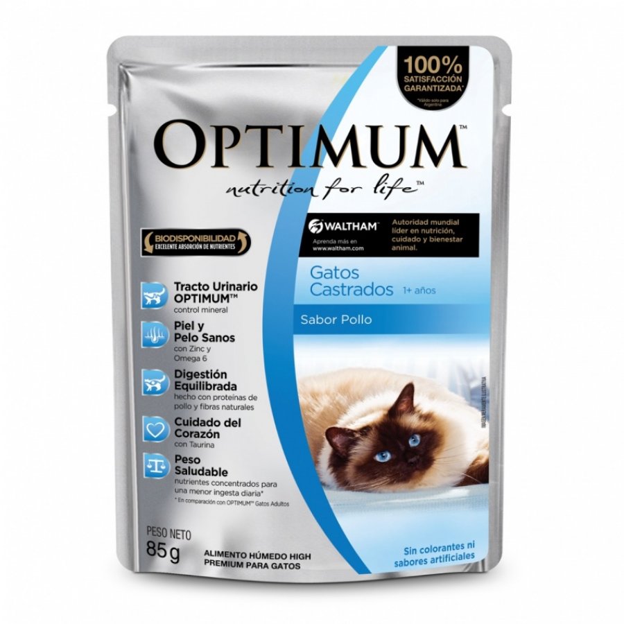 Optimum pouch gato castrado pollo 85GR