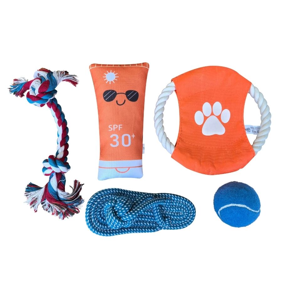 Summer vibes set de juguetes para perros the beach club 5 und, , large image number null