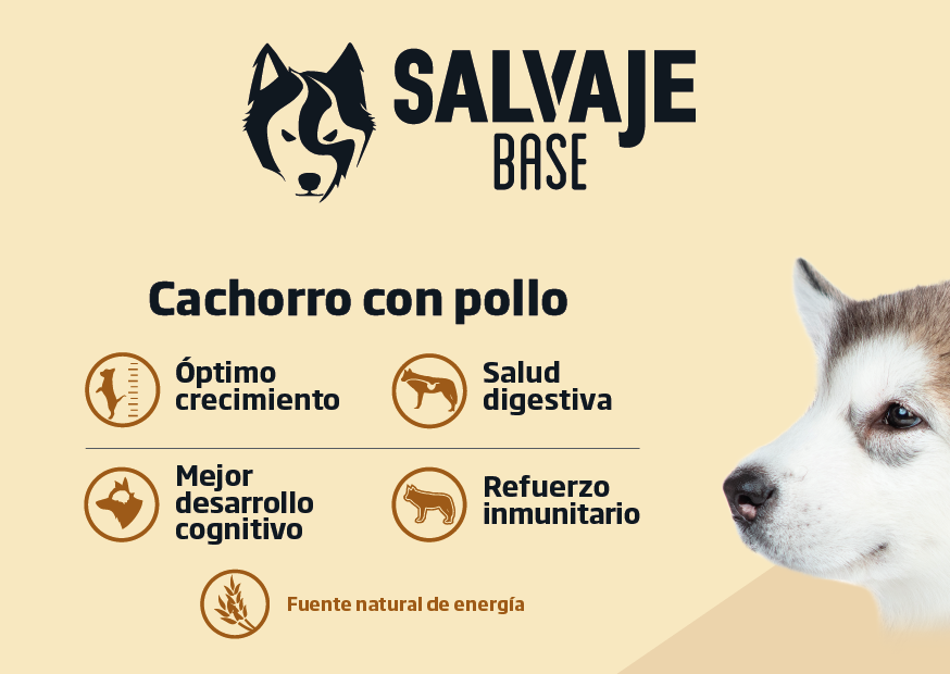 Salvaje cachorro con pollo 15 KG alimento para perro, , large image number null