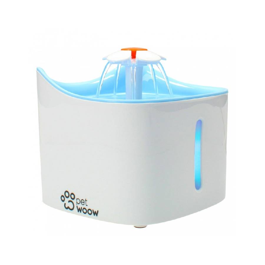 Pet woow dispensador de agua para mascotas - blanco con azul