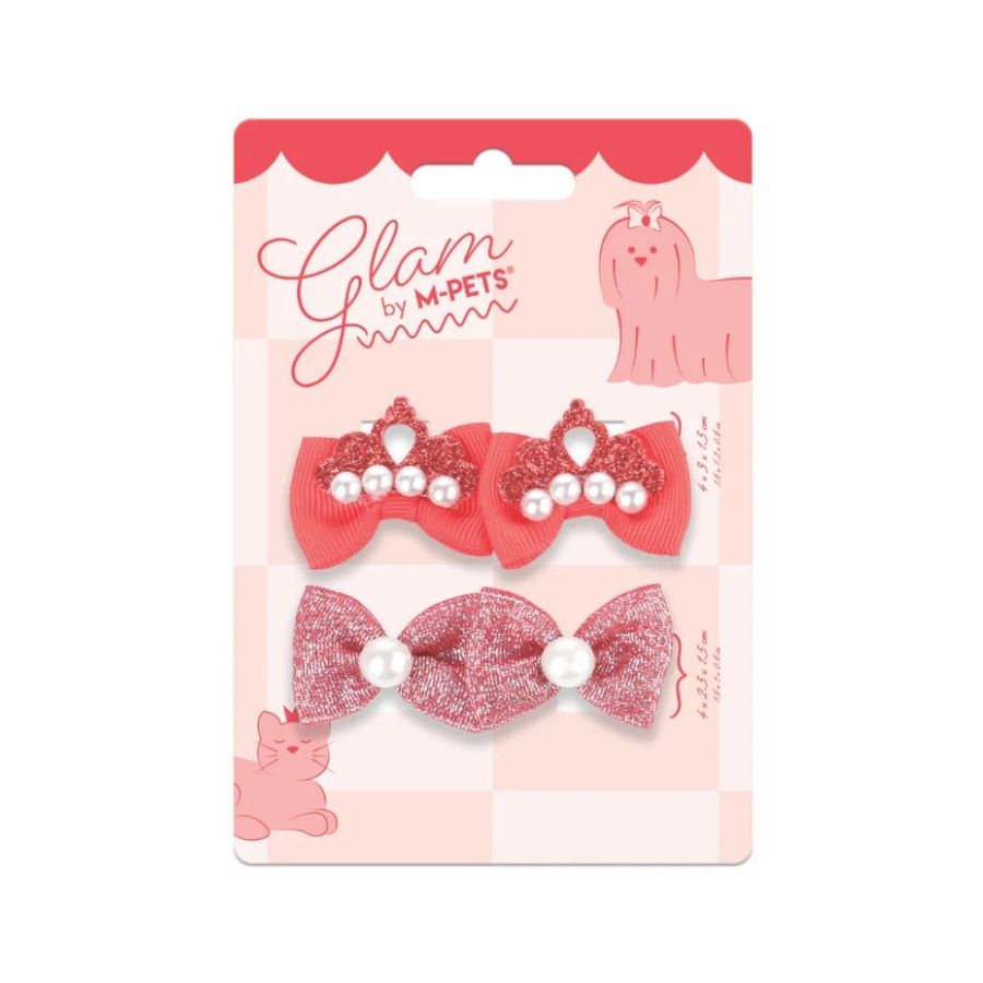 Mpets Set 4 lazos rojos para cabello para mascotas, , large image number null