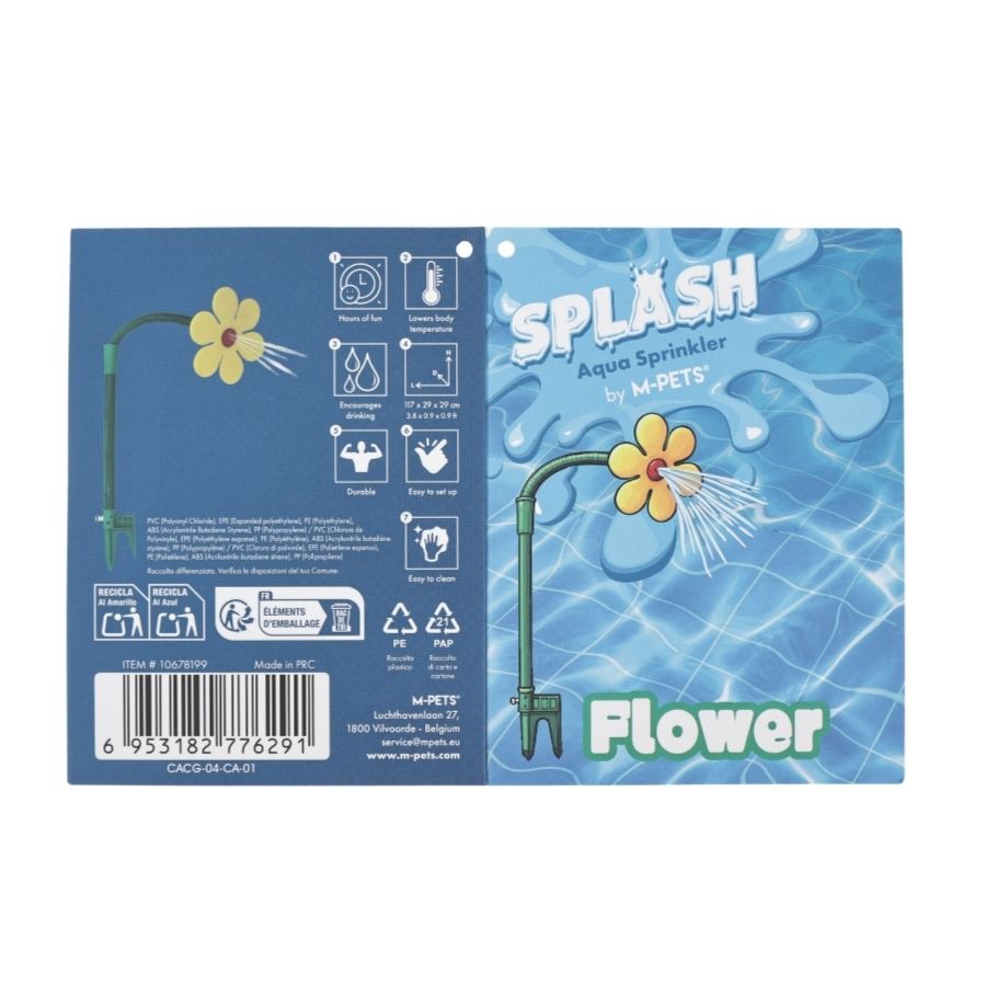 Mpets flor rociadora de agua interactiva splash para perro, , large image number null