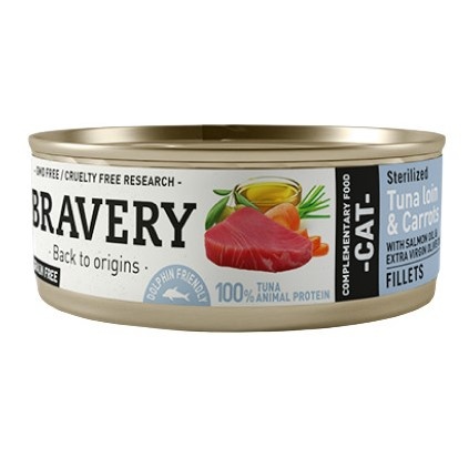 Bravery Lomo De Atún Y Zanahoria alimento húmedo para gatos, , large image number null
