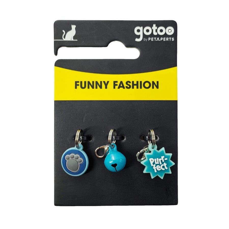 Set de chapas Funny Fashion con cascabel para gatos, , large image number null