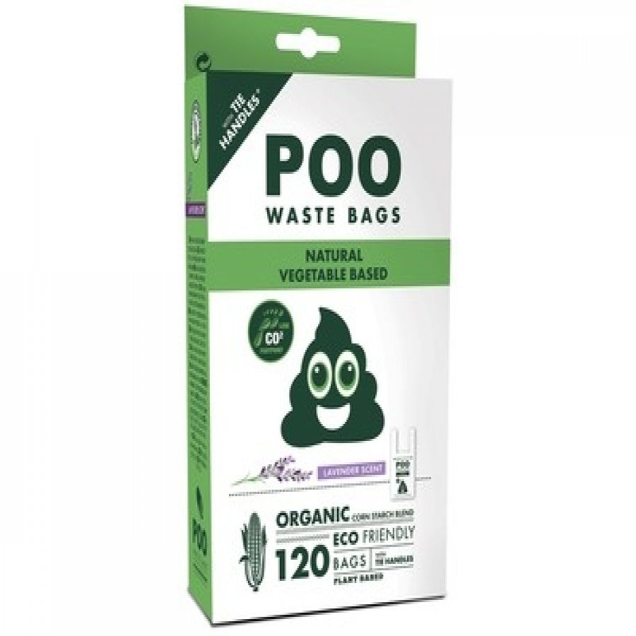 Poo easy tie handles dog waste bags - lavender scented, , large image number null