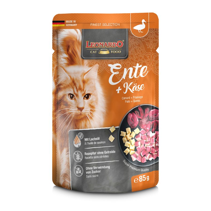 Leonardo pouch pato y queso alimento húmedo para gatos 85 GR, , large image number null