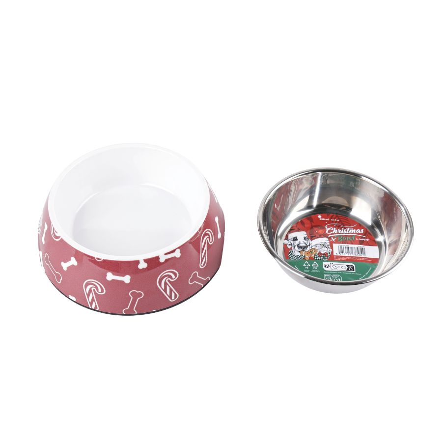 Plato navidad acero inox con dise&ntilde;o para perros, , large image number null