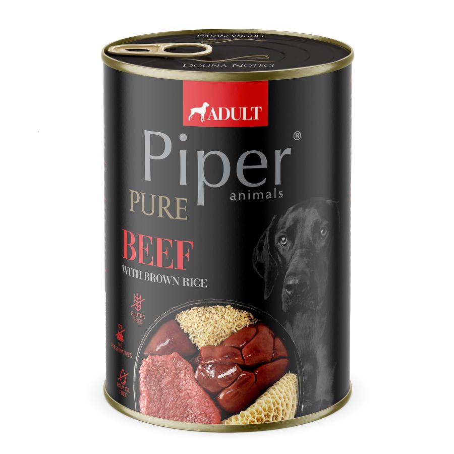 Piper dog lata de carne con arroz integral de 400GR