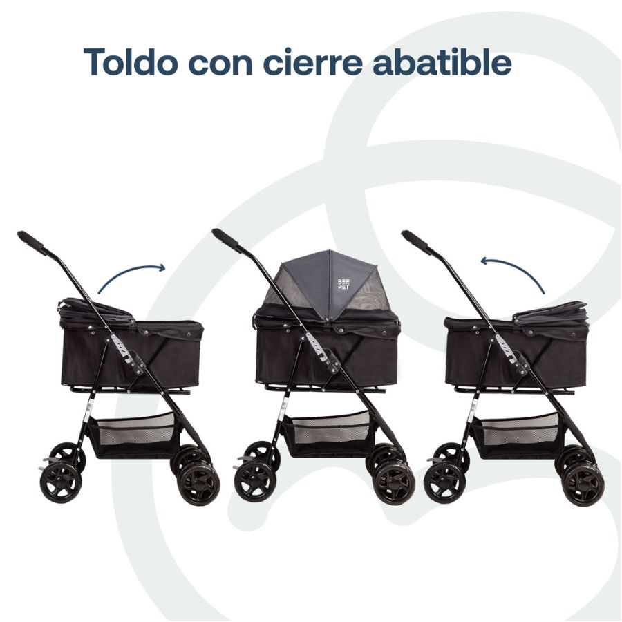 Bebesit coche para mascotas plegable easy negro, , large image number null