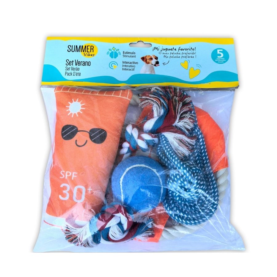 Summer vibes set de juguetes para perros the beach club 5 und, , large image number null