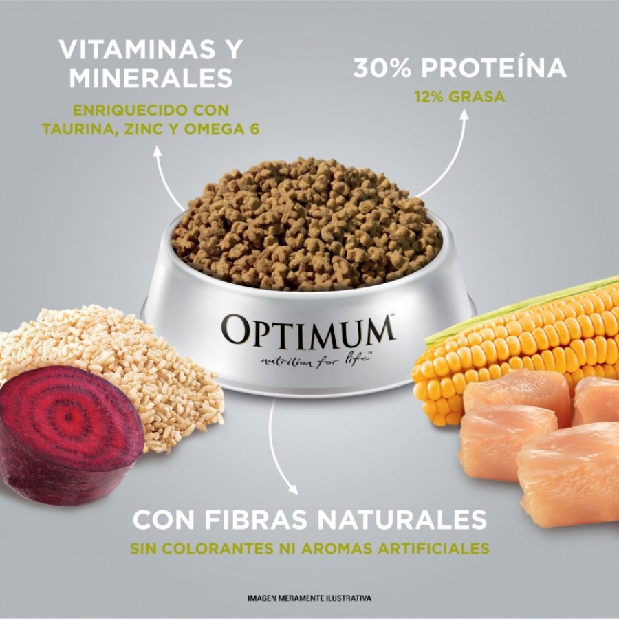 Optimum adulto sabor Pollo alimento para gatos, , large image number null