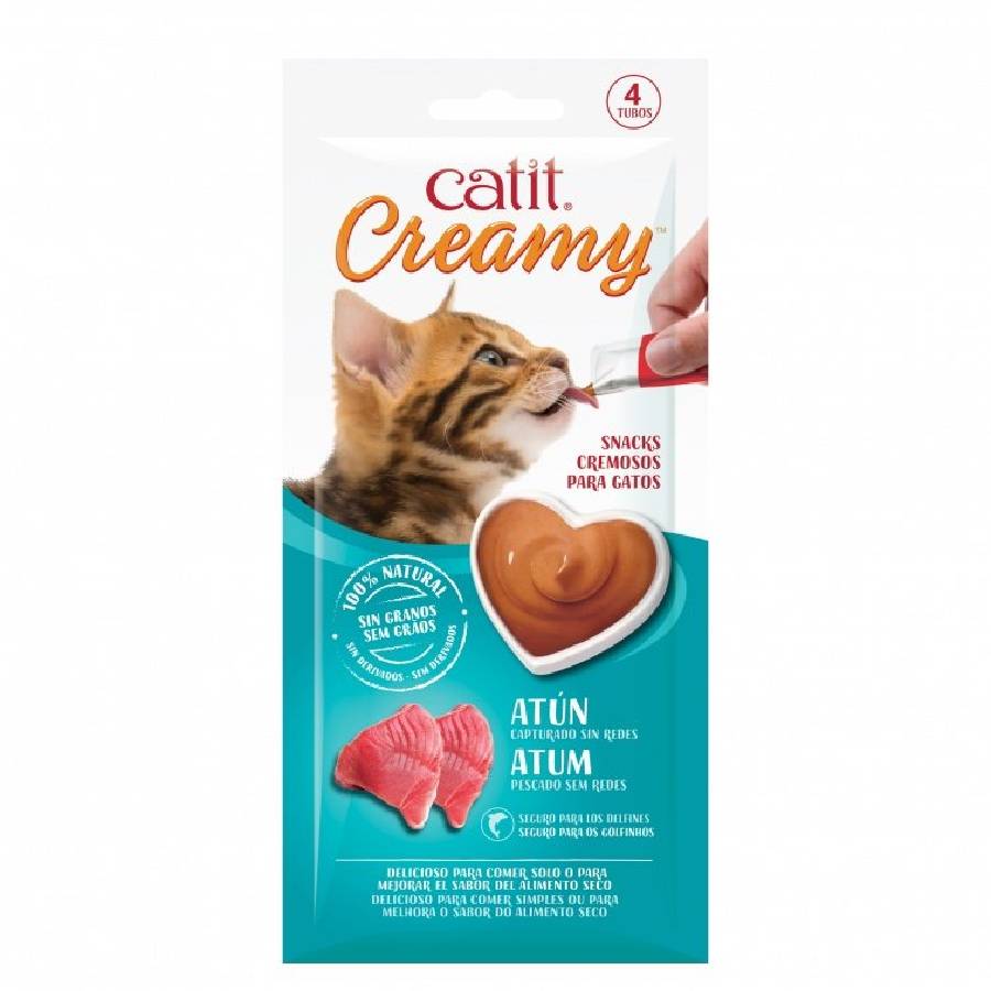 Catit Creamy atun snack para gatos, , large image number null