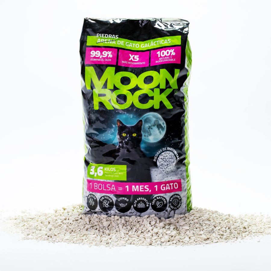 Moonrock arena sanitaria para gatos base a piedras de diatomea 3.6KG