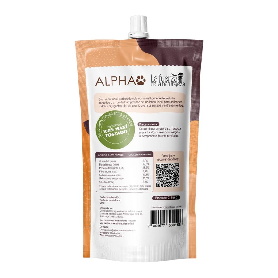 Alpha mantequilla de maní snack para perros 200GR, , large image number null