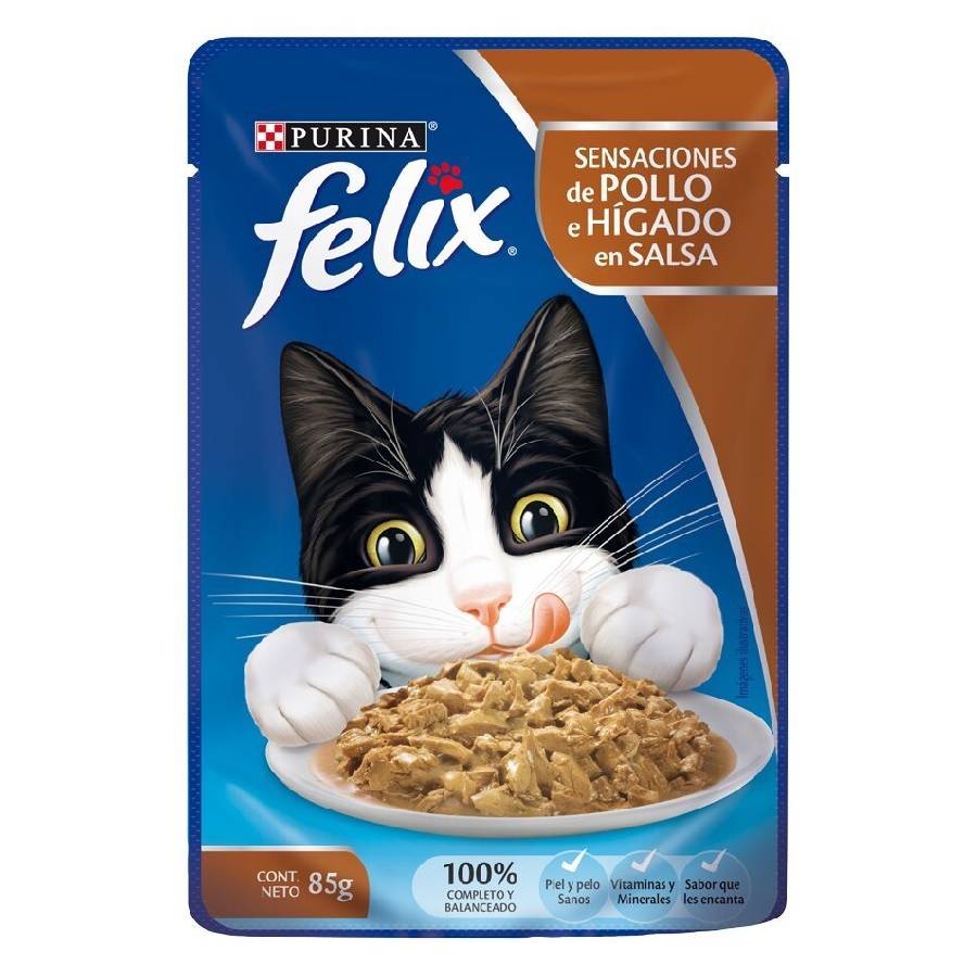 Felix Pouch Sensaciones De Pollo E Higado En Salsa alimento húmedo para gatos, , large image number null